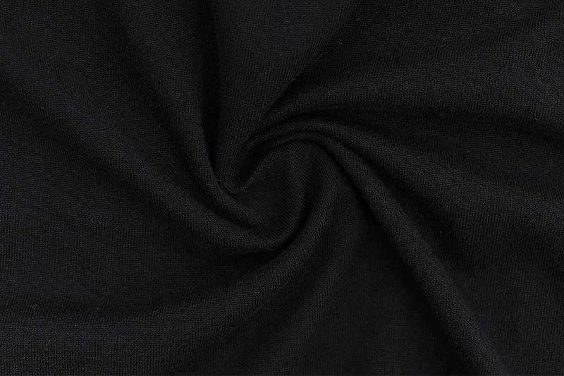 Long sleeve round neck solid backless slit top