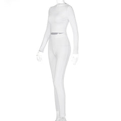Long sleeve crewneck solid pant set