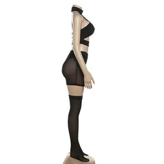 Halter hollow out solid backless pant set