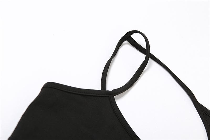 Hollow out irregular solid sleeveless bodysuit