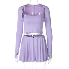 Long sleeve gloves shrug 3 piece cami pant set