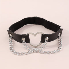 Heart ring PU chain thigh chain