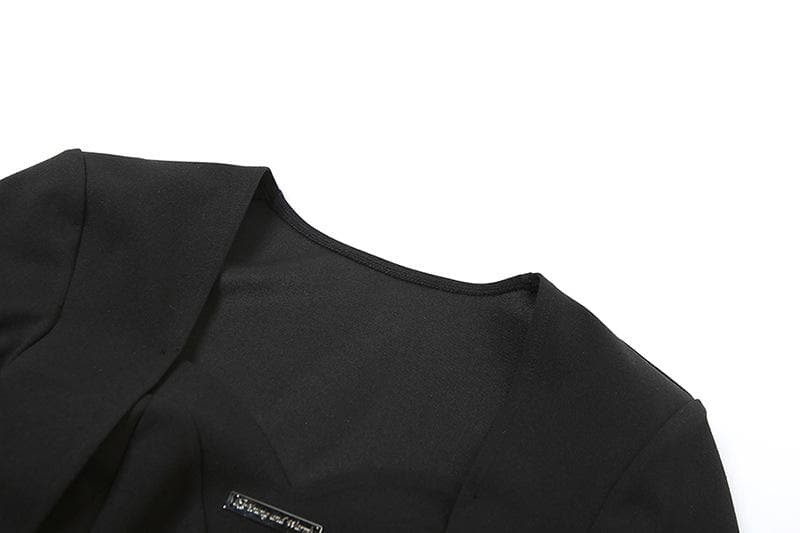Long sleeve metal tag mesh patchwork bodysuit