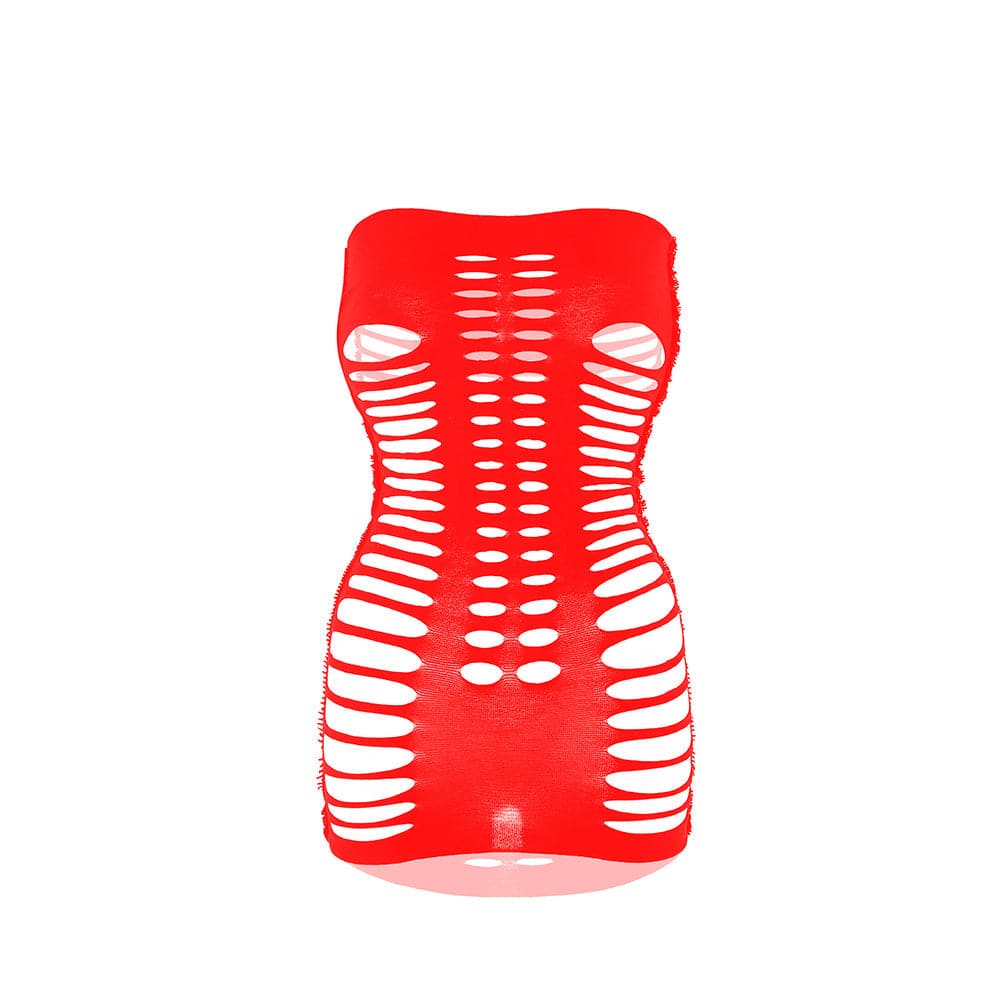 Hollow out backless solid tube cut out mini dress