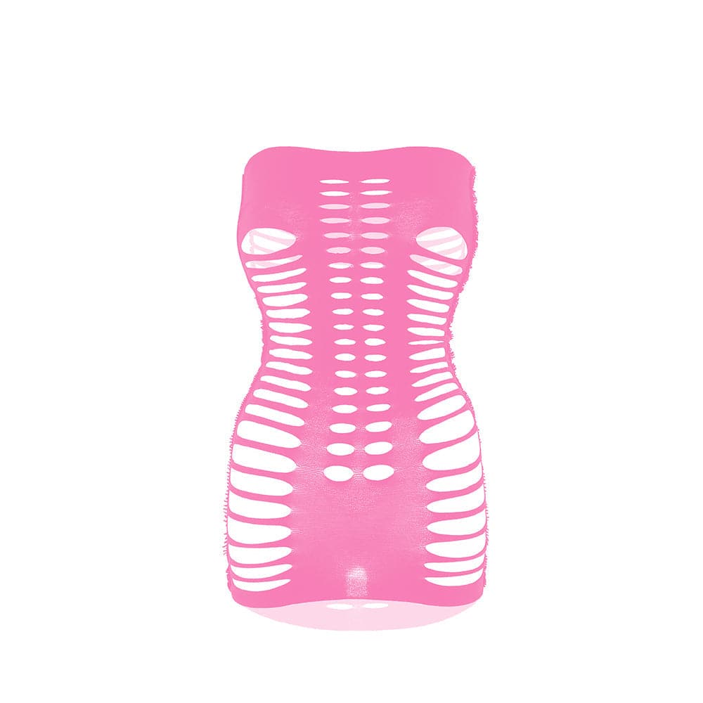 Hollow out backless solid tube cut out mini dress